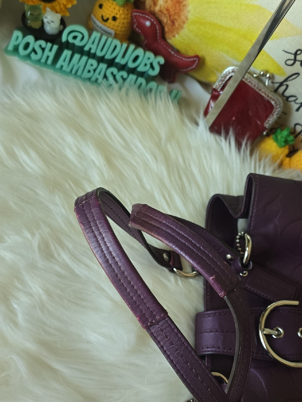 Coach Soho Purple Leather Signature Buckle Tote with Hangtag GUC - Picture 16 of 16